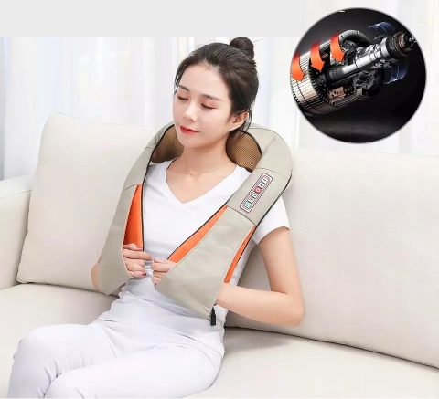 Masażer Karku Shiatsu do Pleców Ciała Szyi Podgrzewany Mocny i Wytrzymały