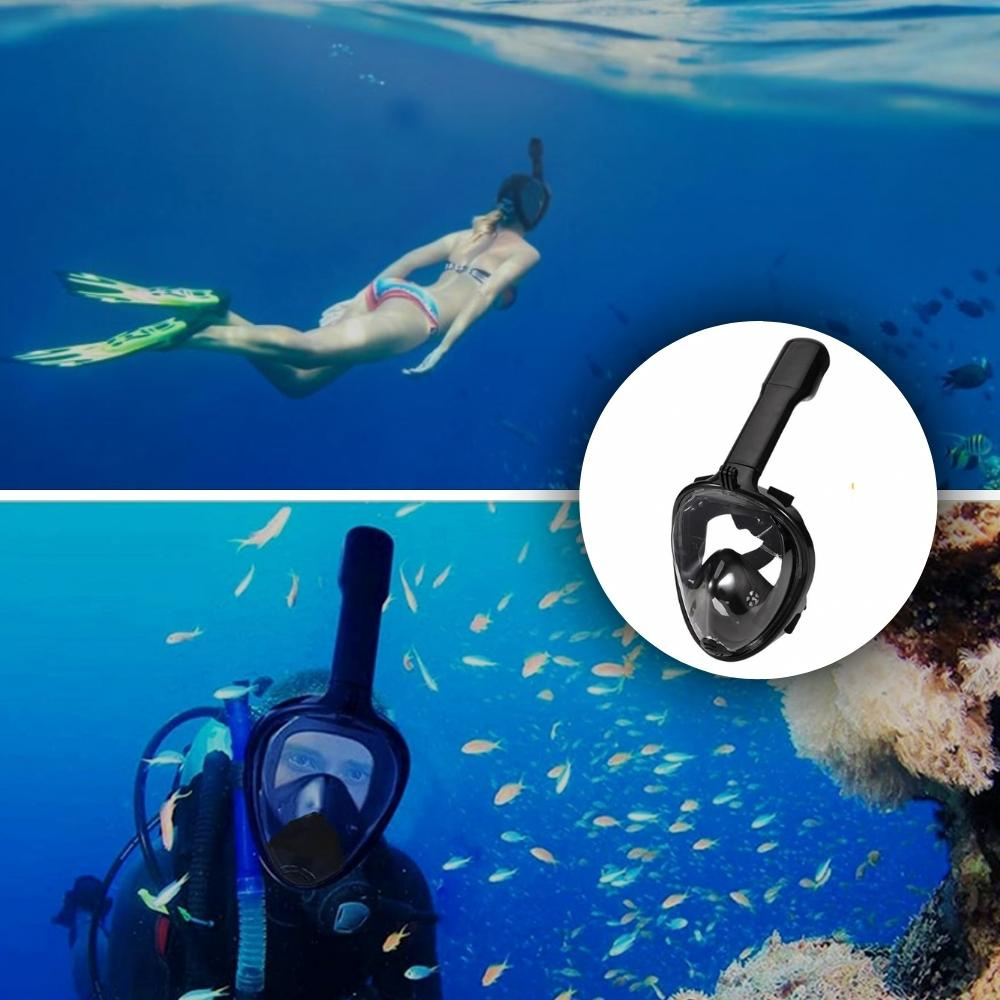 MASKA PEŁNOTWARZOWA S/M DO NURKOWANIA SKŁADANA do Snorkeling Pływania Czarna MASKA PEŁNOTWARZOWA S/M DO NURKOWANIA SKŁADANA do Snorkeling Pływania Czarna