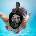 MASKA PEŁNOTWARZOWA L/XL DO NURKOWANIA SKŁADANA do Snorkeling Pływania Czarna