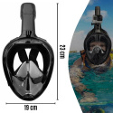 MASKA PEŁNOTWARZOWA L/XL DO NURKOWANIA SKŁADANA do Snorkeling Pływania Czarna