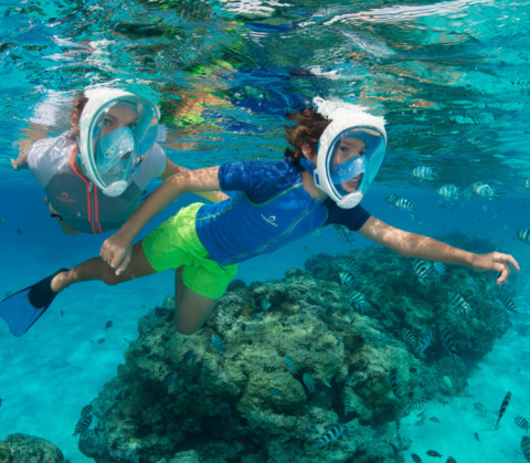 MASKA PEŁNOTWARZOWA S/M DO NURKOWANIA SKŁADANA do Snorkeling Pływania Czarna