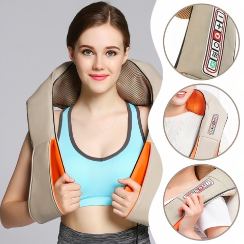 Masażer Karku Shiatsu do Pleców Ciała Szyi Podgrzewany Mocny i Wytrzymały