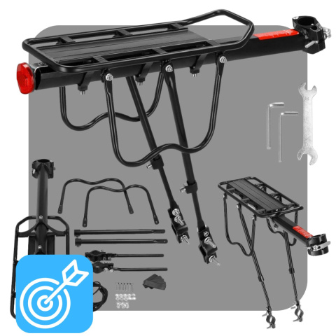 Bagażnik Rowerowy Tylny Uniwersalny Aluminiowy 50 kg Na Rower do Sztycy Wytrzymały