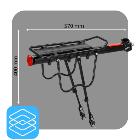 Bagażnik Rowerowy Tylny Uniwersalny Aluminiowy 50 kg Na Rower do Sztycy Wytrzymały