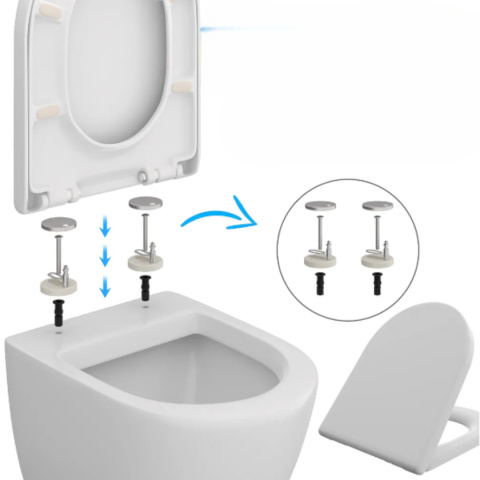 Deska Sedesowa Wolnoopadająca 0041-2 WC Twarda Wypinana Uniwersalna Mocna Klozetowa