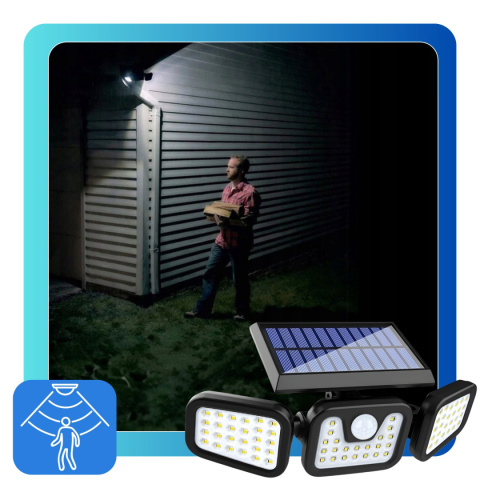 Lampa Solarna 5w1 z Czujnikiem Ruchu Zewnętrzna Zmierzchu LED 74W