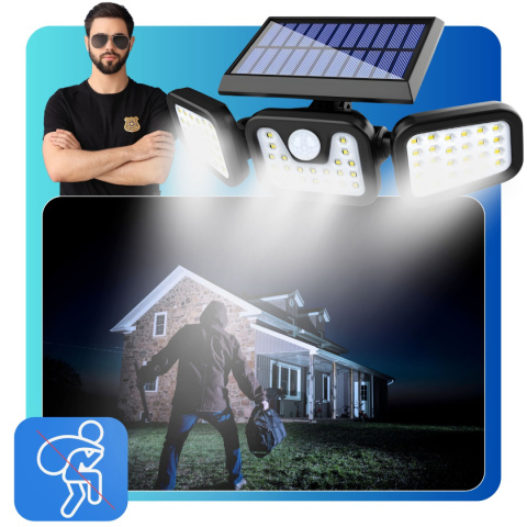 Lampa Solarna 5w1 z Czujnikiem Ruchu Zewnętrzna Zmierzchu LED 74W