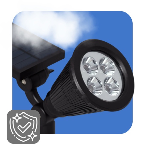 Solarna Lampa Ogrodowa 2w1 LED Wbijana w Ziemię Mocowanie na Ścianę z Regulacją 1200 mAh