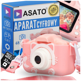 Aparat Cyfrowy dla Dzieci Kamera X5 HD + Karta 32GB SD KOTEK Wideo Fotograficzny