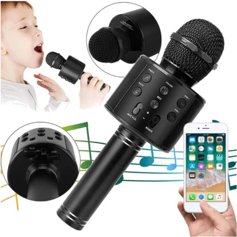 Mikrofon Karaoke Bluetooth RGB Dla Dzieci i Dorosłych