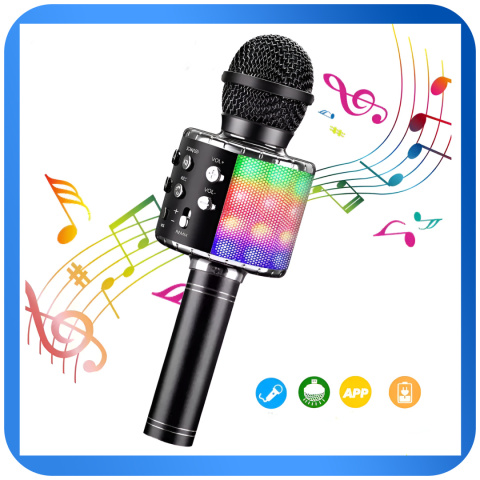 Mikrofon Karaoke Bluetooth RGB Dla Dzieci i Dorosłych