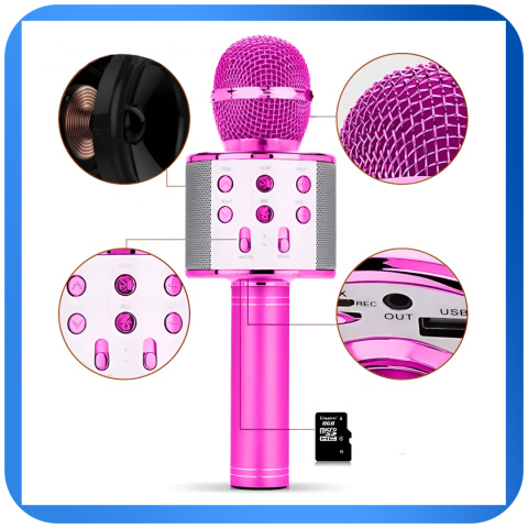 Mikrofon Karaoke Bluetooth RGB Dla Dzieci i Dorosłych