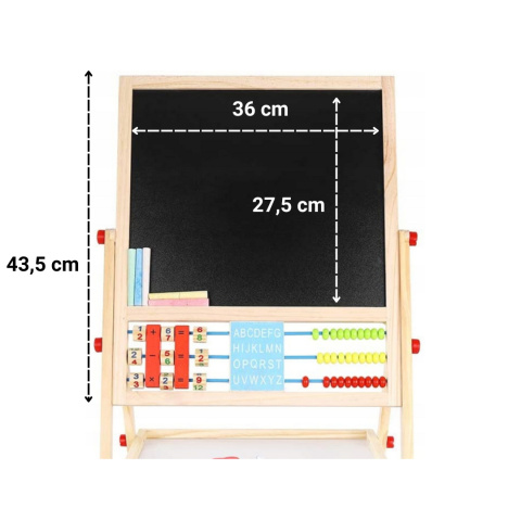 Tablica Magnetyczna Kredowa dla Dzieci + Zestaw Akcesoriów i Liczydło Dwustronna Edukacyjna