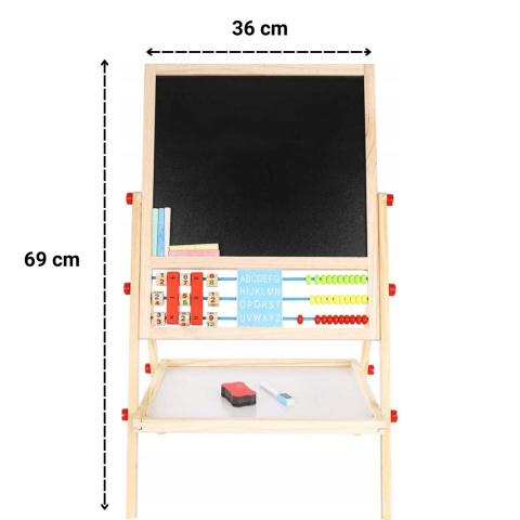 Tablica Magnetyczna Kredowa dla Dzieci + Zestaw Akcesoriów i Liczydło Dwustronna Edukacyjna