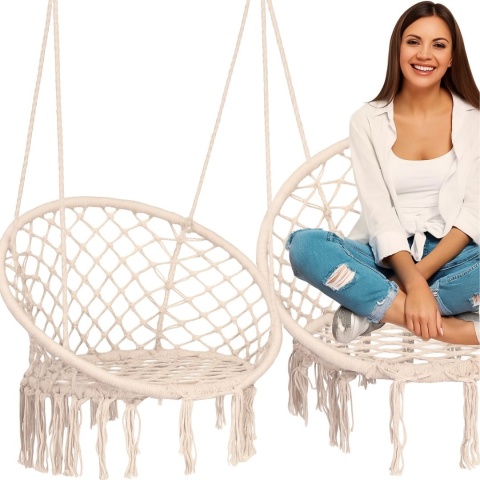 Fotel Bocianie Gniazdo Wiszący Boho Bujany Ogrodowy