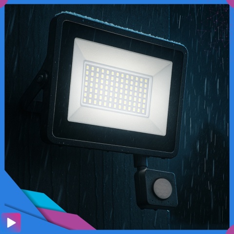 Halogen LED 100W z Czujnikiem Ruchu i Zmierzchu na Kablu Naświetlacz Zewnętrzny IP65 do Ogrodu i Elewacji ASATO® Halogen LED 100W z Czujnikiem Ruchu i Zmierzchu na Kablu Naświetlacz Zewnętrzny IP65 do Ogrodu i Elewacji ASATO®