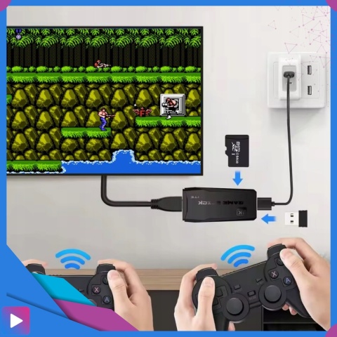 Konsola Retro 10000 Gier 4K HDMI 2 Bezprzewodowe Pady Obsługa 9 Konsol Plug & Play Przenośna ASATO®