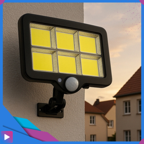 Lampa Solarna z Czujnikiem Ruchu 120 LED ASATO® - Oddzielny Panel z Kablem 480cm - Pilot - 800lm IP64 Lampa Solarna z Czujnikiem Ruchu 120 LED ASATO® - Oddzielny Panel z Kablem 480cm - Pilot - 800lm IP64