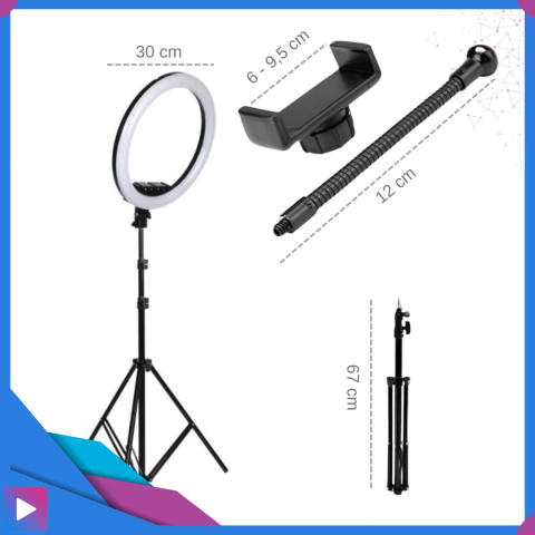 Lampa pierścieniowa LED 80W ze statywem 220 cm do telefonu LED Kosmetyczna BEZPIL Lampa pierścieniowa LED 80W ze statywem 220 cm do telefonu LED Kosmetyczna BEZPIL