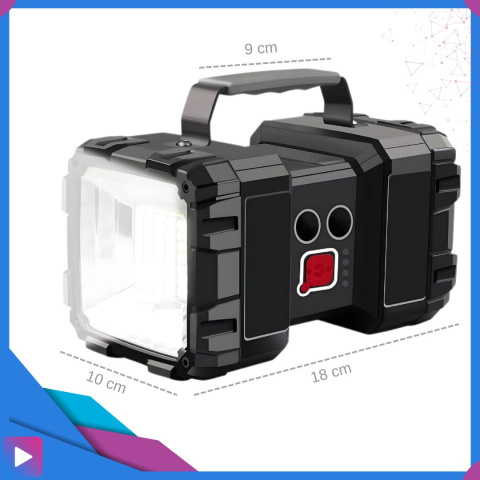 Latarka Szperacz ASATO® - Akumulatorowa Policyjna 1200LM 800m - 7 Trybów + Powerbank 10000mAh LED Mocna Latarka Szperacz ASATO® - Akumulatorowa Policyjna 1200LM 800m - 7 Trybów + Powerbank 10000mAh LED Mocna