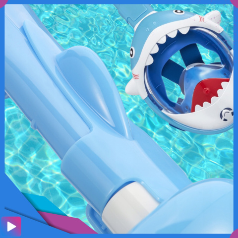 Maska do Nurkowania dla Dzieci Shark – Pełnotwarzowa Maska Rekin z Rurką ASATO®