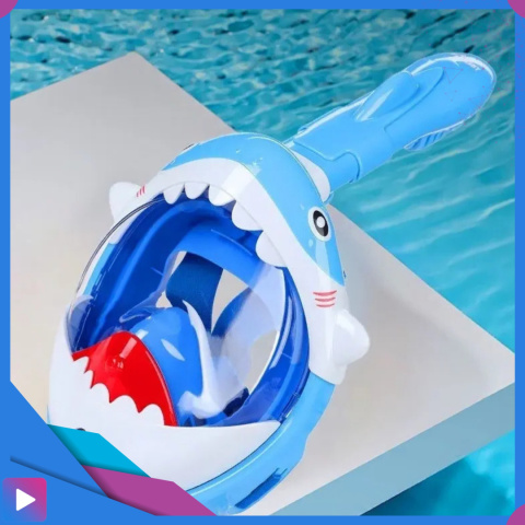Maska do Nurkowania dla Dzieci Shark – Pełnotwarzowa Maska Rekin z Rurką ASATO®