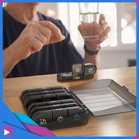 Organizer na Leki Tygodniowy Pojemnik na Tabletki Rano i Wieczór ASATO® Organizer na Leki Tygodniowy Pojemnik na Tabletki Rano i Wieczór ASATO®