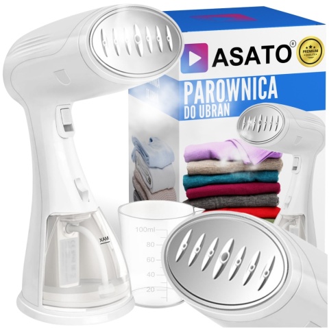 Parownica Ręczna 1500W 3 Tryby Regulacji Pary Zbiornik 300ml Podróżna Żelazko Parowe ASATO®