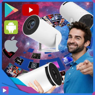 Projektor Smart Mini ASATO® - Android TV WiFi Bluetooth 5.0 - HD 720p 4K Ready - Ekran 150''