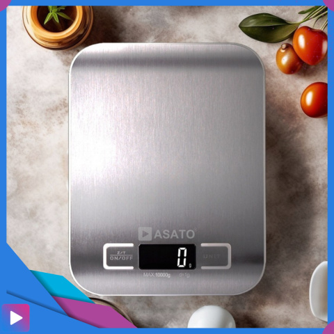 Waga Kuchenna Elektroniczna ASATO® - 10kg/1g Precyzja - Funkcja TARA - Podświetlany LCD