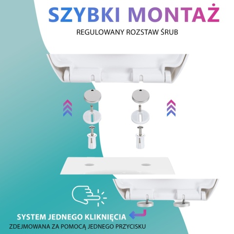 Deska Sedesowa Wolnoopadająca 0041-1 WC Twarda Wypinana Uniwersalna Mocna Klozetowa