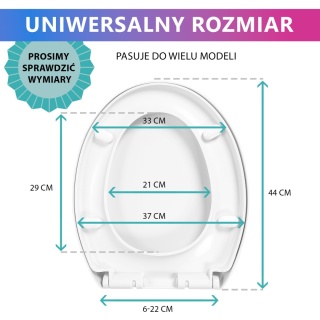 Deska Sedesowa Wolnoopadająca 0041-1 WC Twarda Wypinana Uniwersalna Mocna Klozetowa