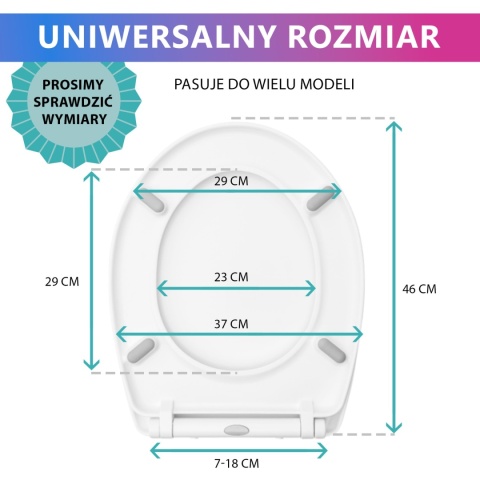 Deska Sedesowa Wolnoopadająca 148 Duroplast Uniwersalna Klapa WC Twarda