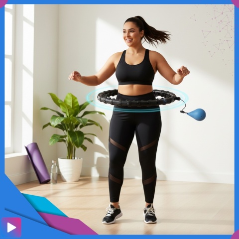 Hula Hop Odchudzające z Obciążeniem i Masażer z Wypustkami FIT