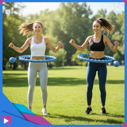 Hula Hop Odchudzające z Obciążeniem i Masażer z Wypustkami FIT