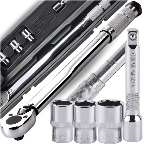 Klucz Dynamometryczny do Kół ASATO® 1/2" 28-210Nm 3 Nasadki Przedłużka Walizka Blokada Momentu ASATO®