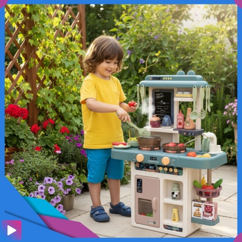 Kuchnia Dla Dzieci Interaktywna Efekty Para Kran 42 Elementy Zestaw Edukacyjny ASATO®