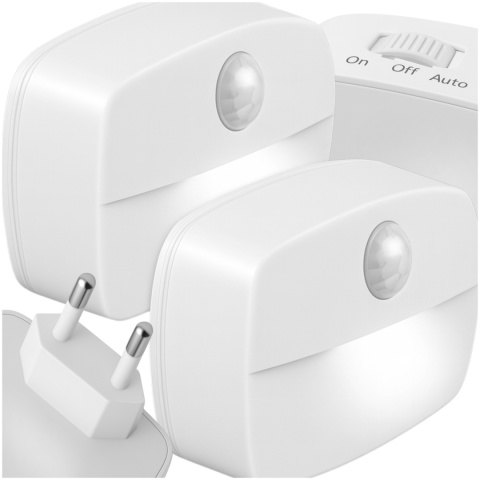 Lampka Nocna LED do Kontaktu z Czujnikiem Ruchu Ciepła Barwa Regulacja Jasności ASATO®