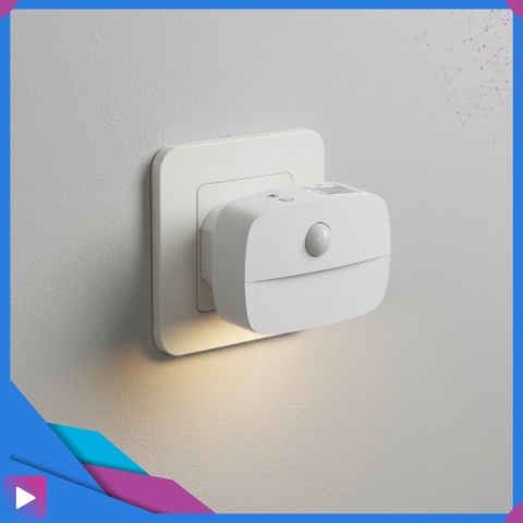 Lampka Nocna LED do Kontaktu z Czujnikiem Ruchu Ciepła Barwa Regulacja Jasności ASATO®