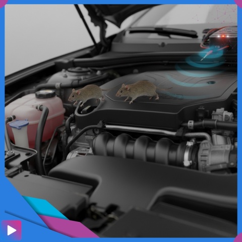 Samochodowy Odstraszacz Gryzoni Kuny Ultradźwiękowy Auto Buzzer LED z Błyskiem 12V ASATO®