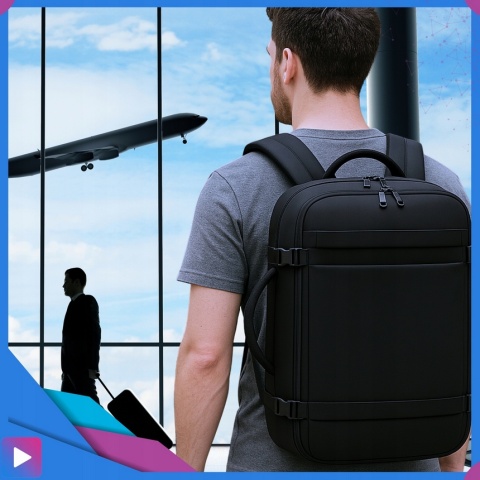 Plecak Do Samolotu Bagaż Podręczny Czarny 40x25x20 Ryanair Wizzair Kabinowy