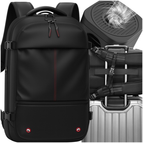 Plecak Próżniowy do Samolotu z Pompką Kompresyjny 49x32x15 Zamek TSA USB Wodoodporny 60L na Laptop 17" ASATO®