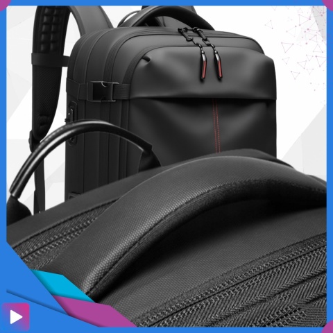 Plecak Próżniowy do Samolotu z Pompką Kompresyjny 49x32x15 Zamek TSA USB Wodoodporny 60L na Laptop 17" ASATO®