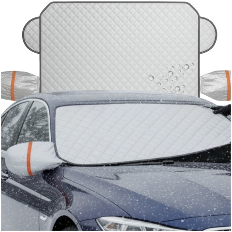 Mata Antyszronowa na Szybę z Osłonami Lusterek Magnesy Osłona Mata Całoroczna Zima/Lato ASATO®