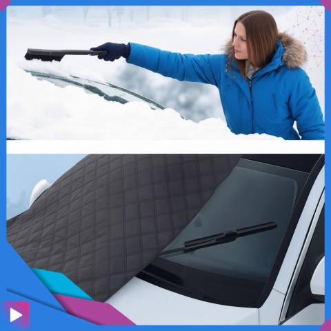 Mata Antyszronowa na Szybę z Osłonami Lusterek Magnesy Osłona Mata Całoroczna Zima/Lato ASATO®