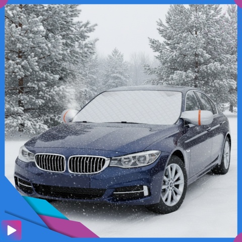 Mata Antyszronowa na Szybę z Osłonami Lusterek Magnesy Osłona Mata Całoroczna Zima/Lato ASATO®