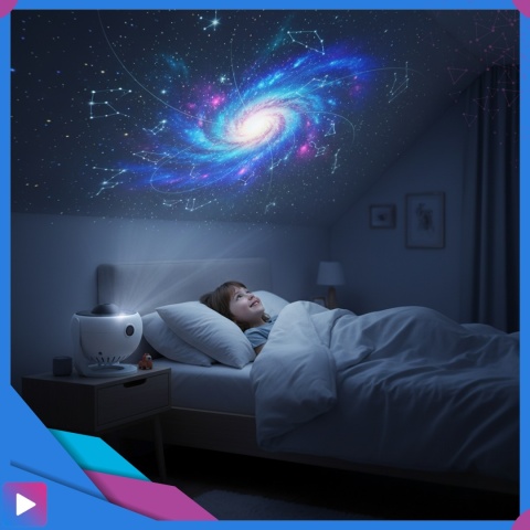 Projektor Gwiazd Planetarium LED 12w1 Lampka Nocna Obrót 360° dla Dzieci i Dorosłych ASATO®