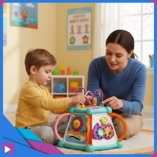 Multikostka Interaktywna 7w1 dla Dzieci Edukacyjna Muzyczna LED Sorter Pianinko ASATO®