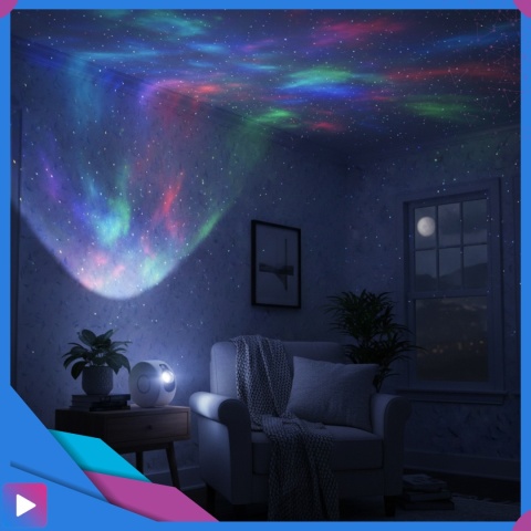 Projektor Gwiazd 3D Kosmos Lampka Nocna LED Mgławica Pilot Laser ASATO®