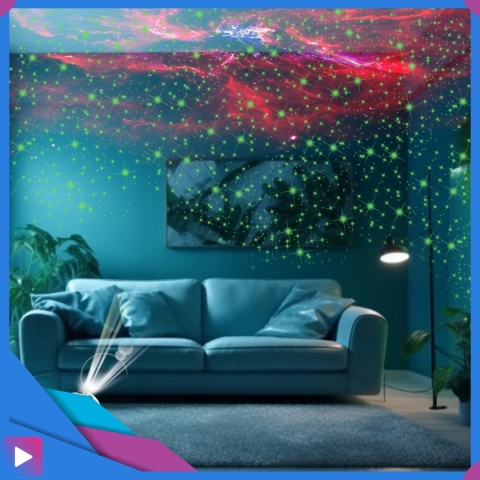 Projektor Gwiazd 3D Kosmos Lampka Nocna LED Mgławica Pilot Laser ASATO®